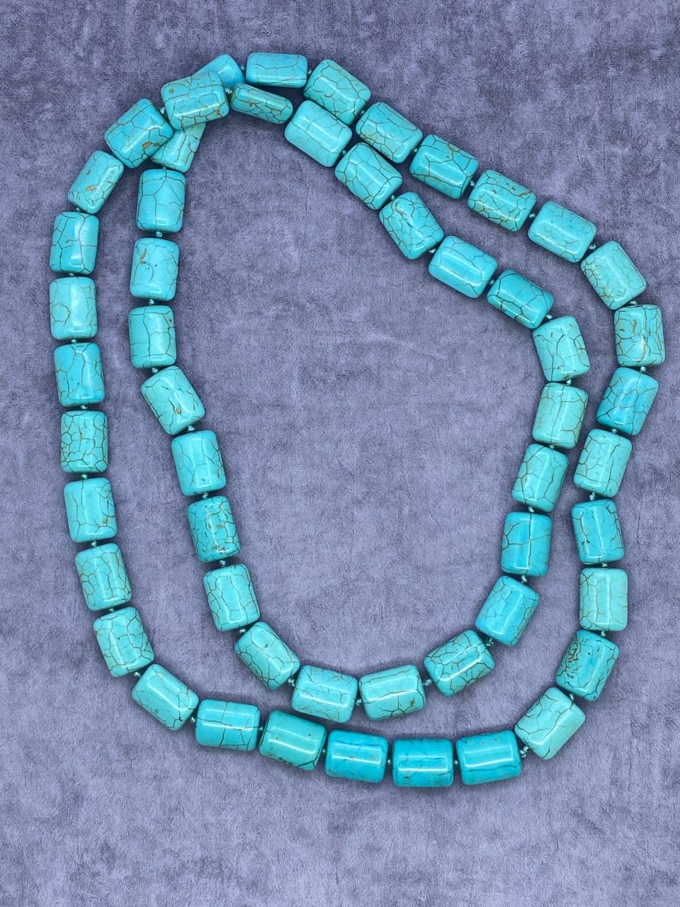Намисто штучна бірюза 116 см Блакитний (1288)