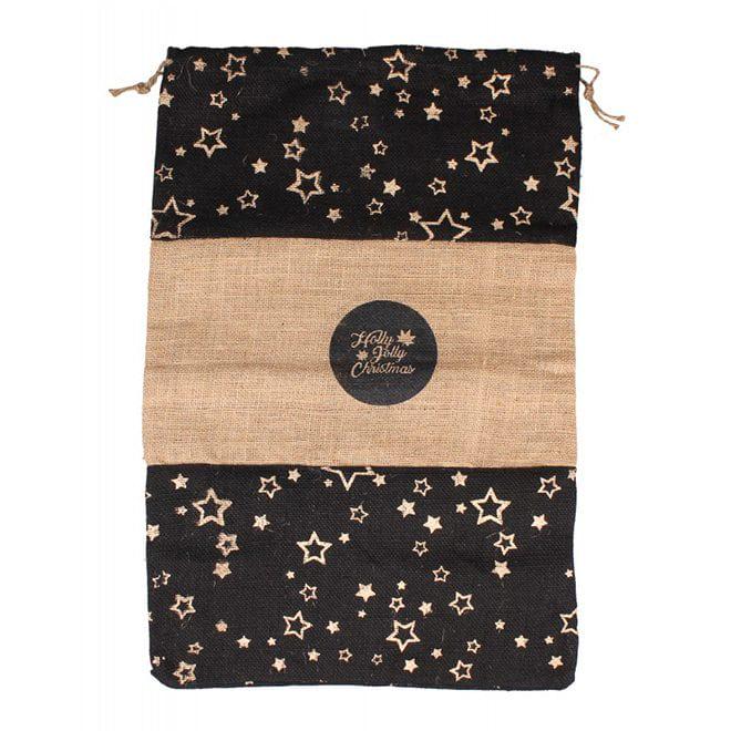 Мешок новогодний Flora 40х60 см Черный (50136) - фото 2 Мешок новогодний Flora 40х60 см Черный (50136) - фото 2