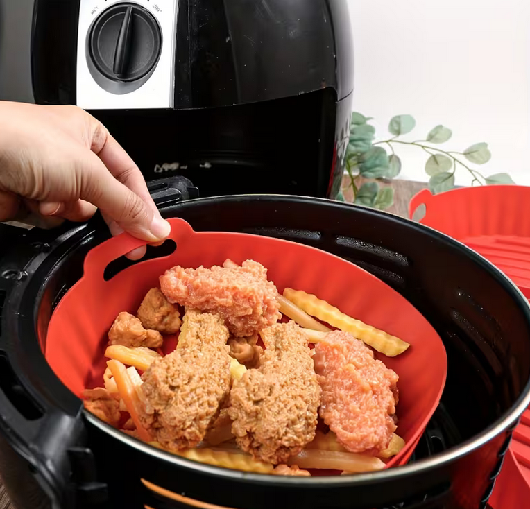 Форма силиконовая круглая для аэрогрилей и аэрофритюрниц Красный (Q-299-R) - фото 4 Форма силиконовая круглая для аэрогрилей и аэрофритюрниц Красный (Q-299-R) - фото 4