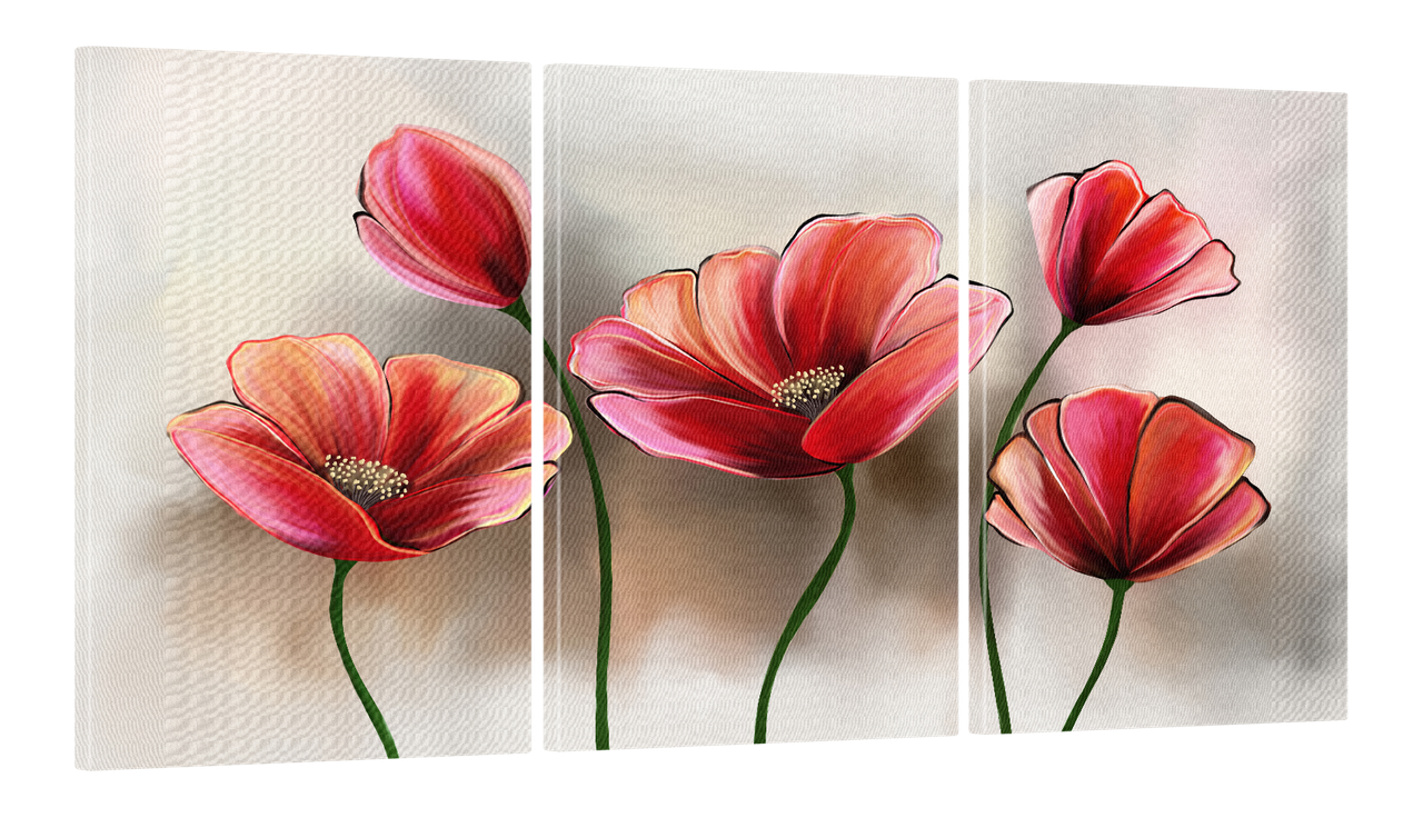 Картина модульная на холсте DK Красные маки 100x180 см (MK30120 X)