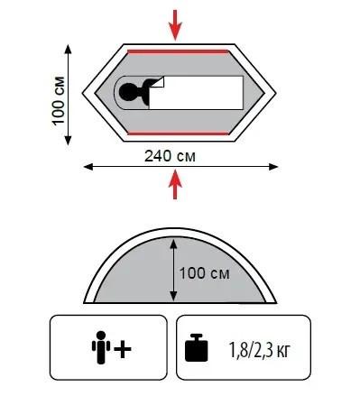 Намет Tramp Lightbicycle V2 одномісний туристичний 100х240х100 см (TRT-033) - фото 10