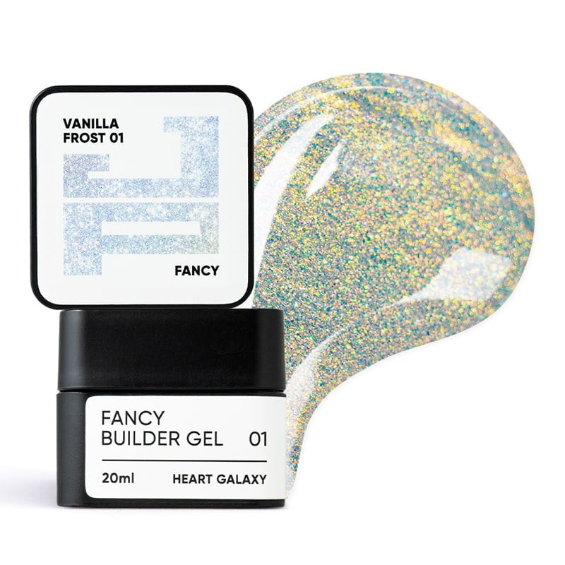 Билдер-гель Jerden Proff Fancy Builder Gel 01 Vanilla Frost для наращивания и моделирования с эффектом хамелеона 20 мл Золотисто-желтый