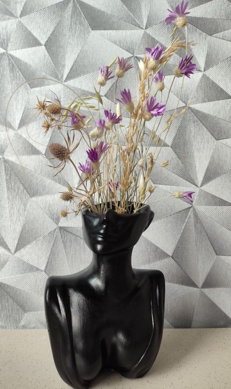 Набор декоративных ваз Женщина бюст/лицо в современном стиле арт-декор ручной работы Черный (2749657750) - фото 6 Набор декоративных ваз Женщина бюст/лицо в современном стиле арт-декор ручной работы Черный (2749657750) - фото 6