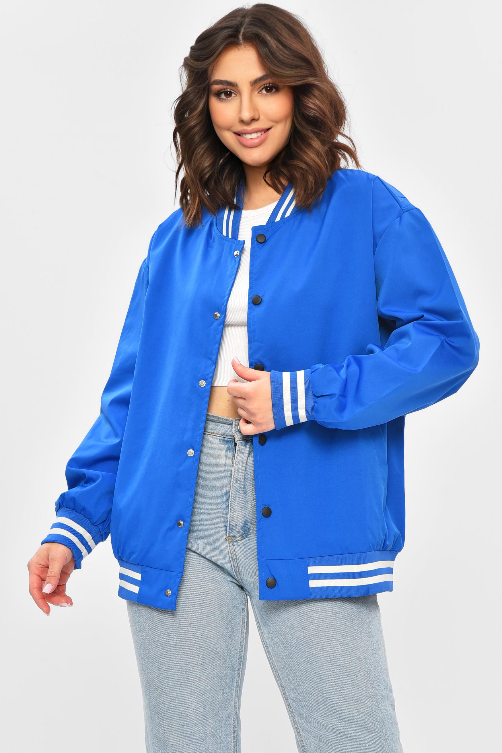 Бомбер жіночий напівбатальний р. 50/2XL Синій (202257)