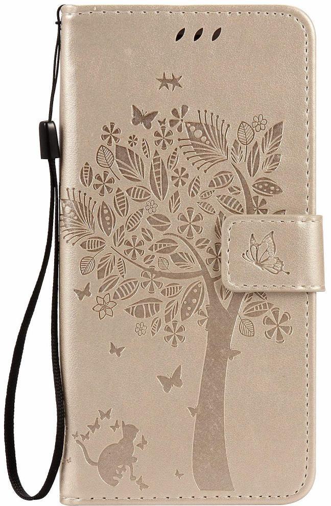 Чехол для Xiaomi Redmi 9C (рисунок кот и дерево) Gold (17081-2A)