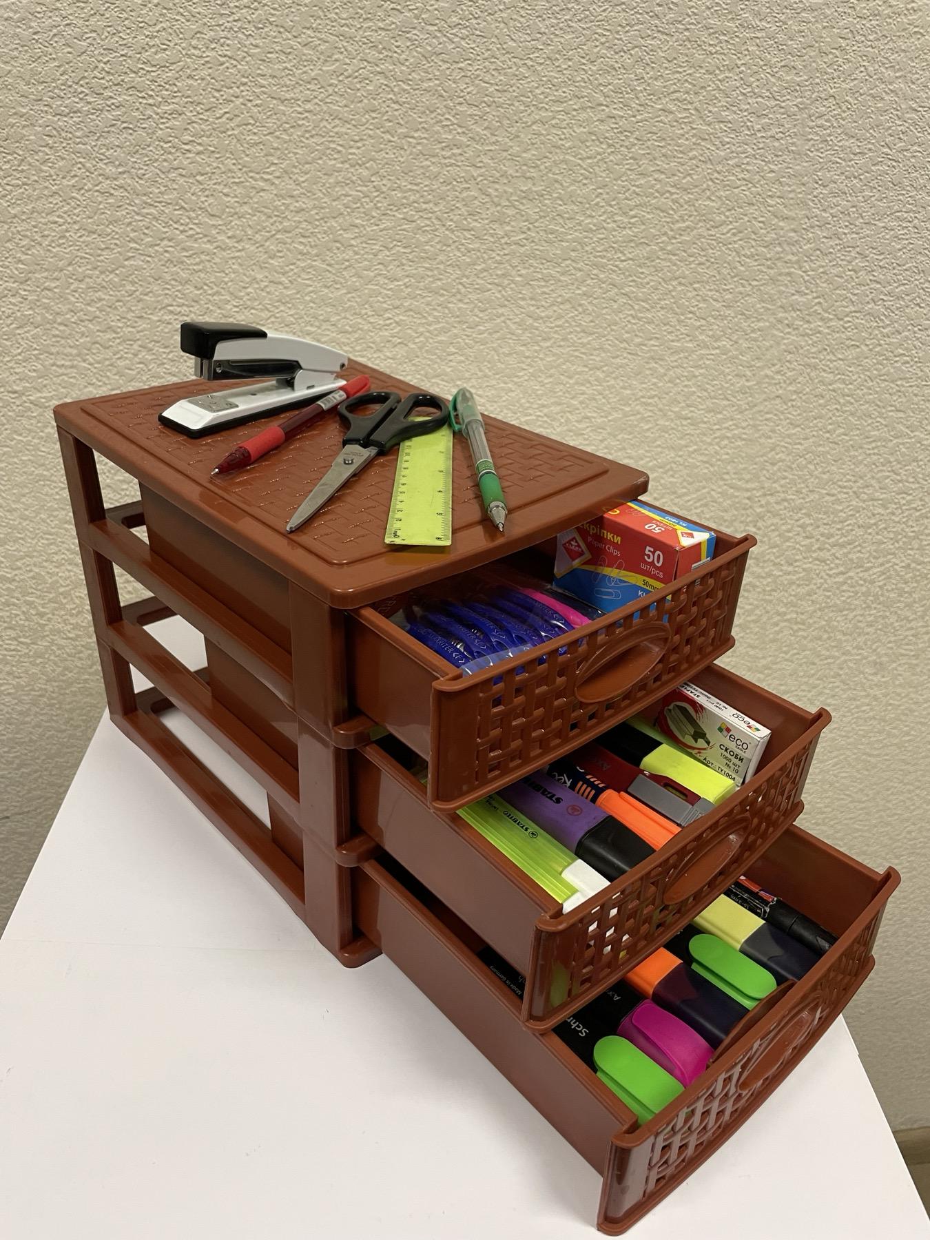 Комод пластиковый Консенсус ROTANGE мини 3 ящика 20х19х26,5 см Коричневый (28790094) - фото 7