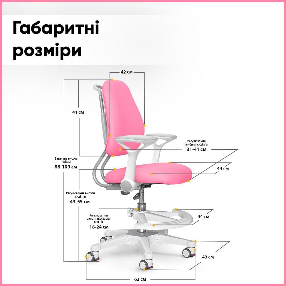 Крісло дитяче Evo-Kids Mio Ergo Рожевий (Y-507 KP) - фото 10