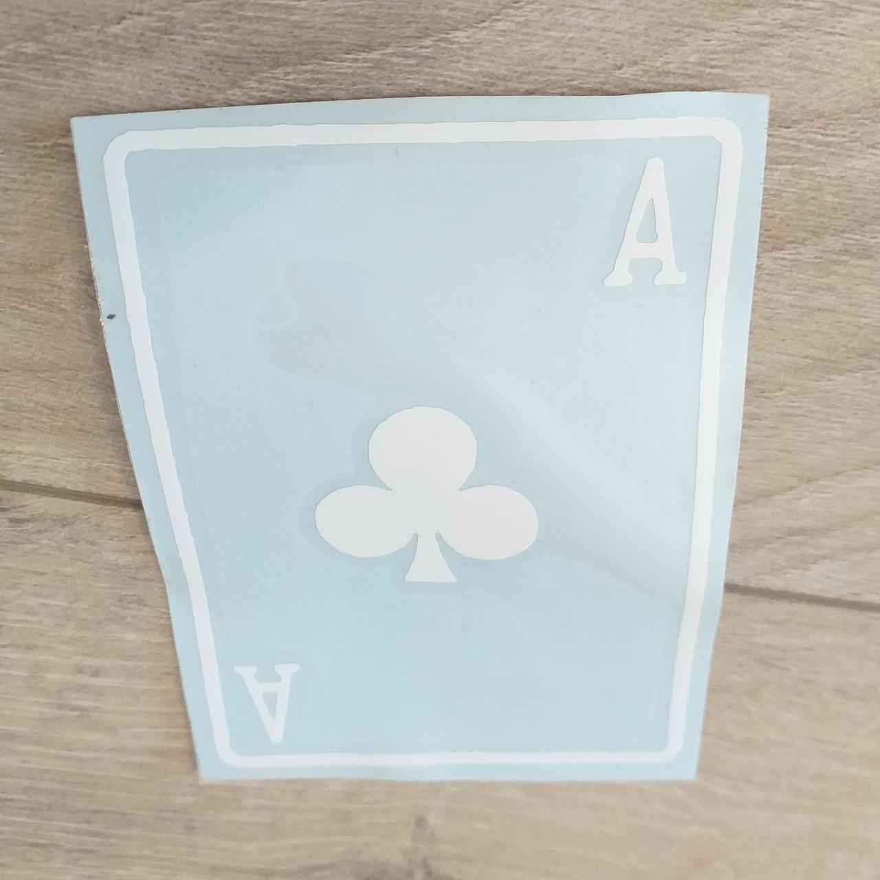 Наклейка виниловая на авто Туз Трефы 10х7,5 см Белый (KG-9301) - фото 3