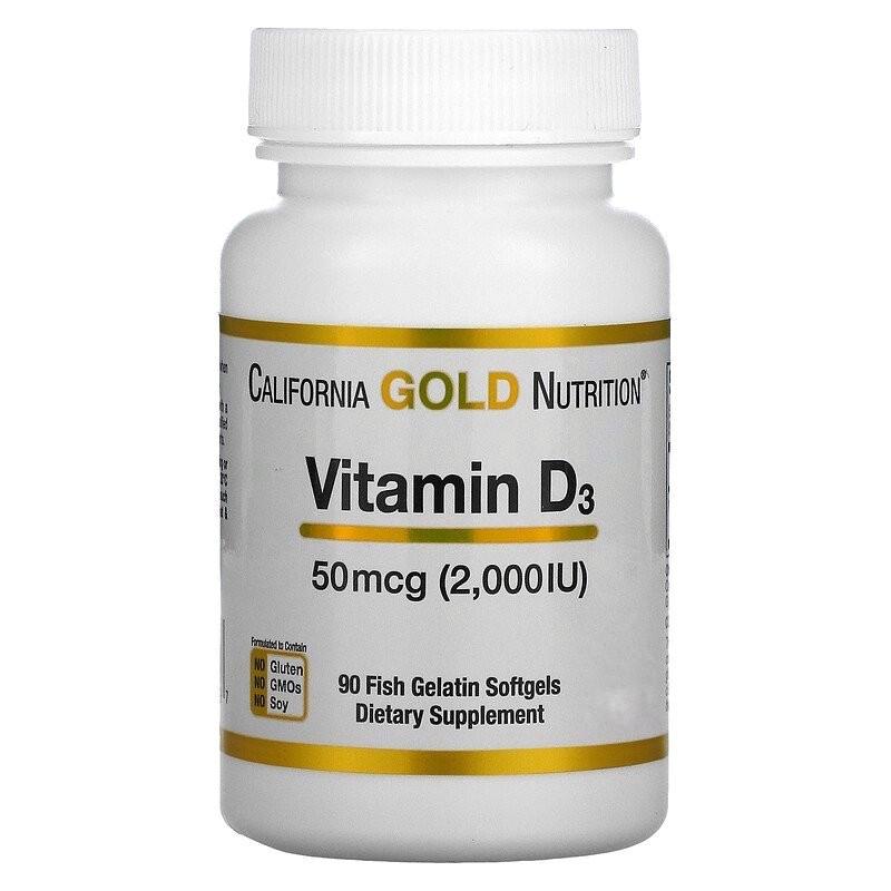Витамины California Gold Nutrition Vitamin D3 50 mcg 2000 IU 90 капсул