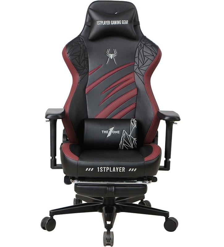 Кресло игровое 1stPlayer Duke нагрузка до 160 кг с подставкой для ног Black/Red (DUKE-FR-BKRE)