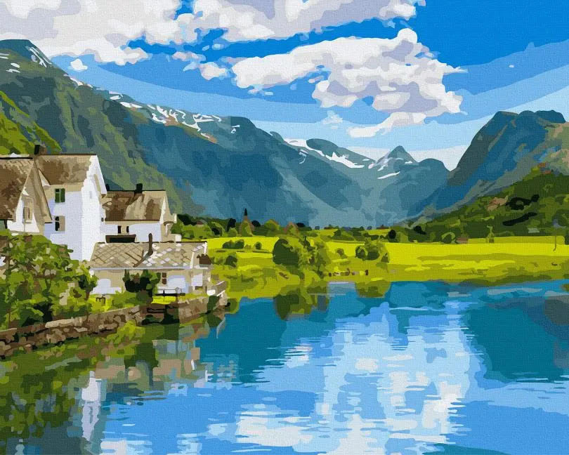 Картина по номерам Brushme Деревня в Швейцарии 40x50 см (BRM44534)
