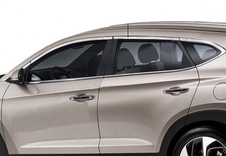 Верхняя окантовка стекол Omsa Line для Hyundai Tucson TL 2016-2021 гг. нержавеющая сталь Хром