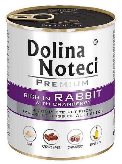 Корм влажный для собак Dolina Noteci Premium с кроликом и клюквой 12 шт. 9,6 кг (1695304460)