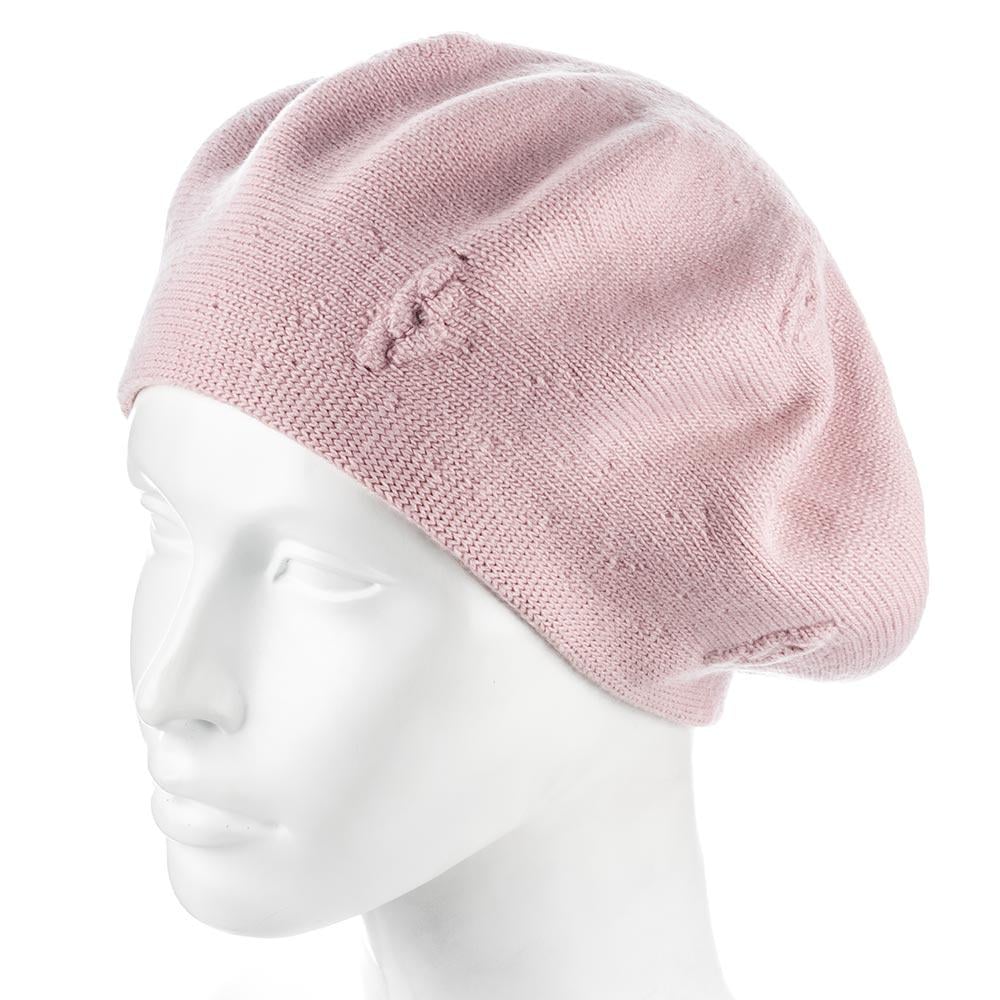 Берет Zolly ZH250 шерстяной мелкой вязки Пудровый