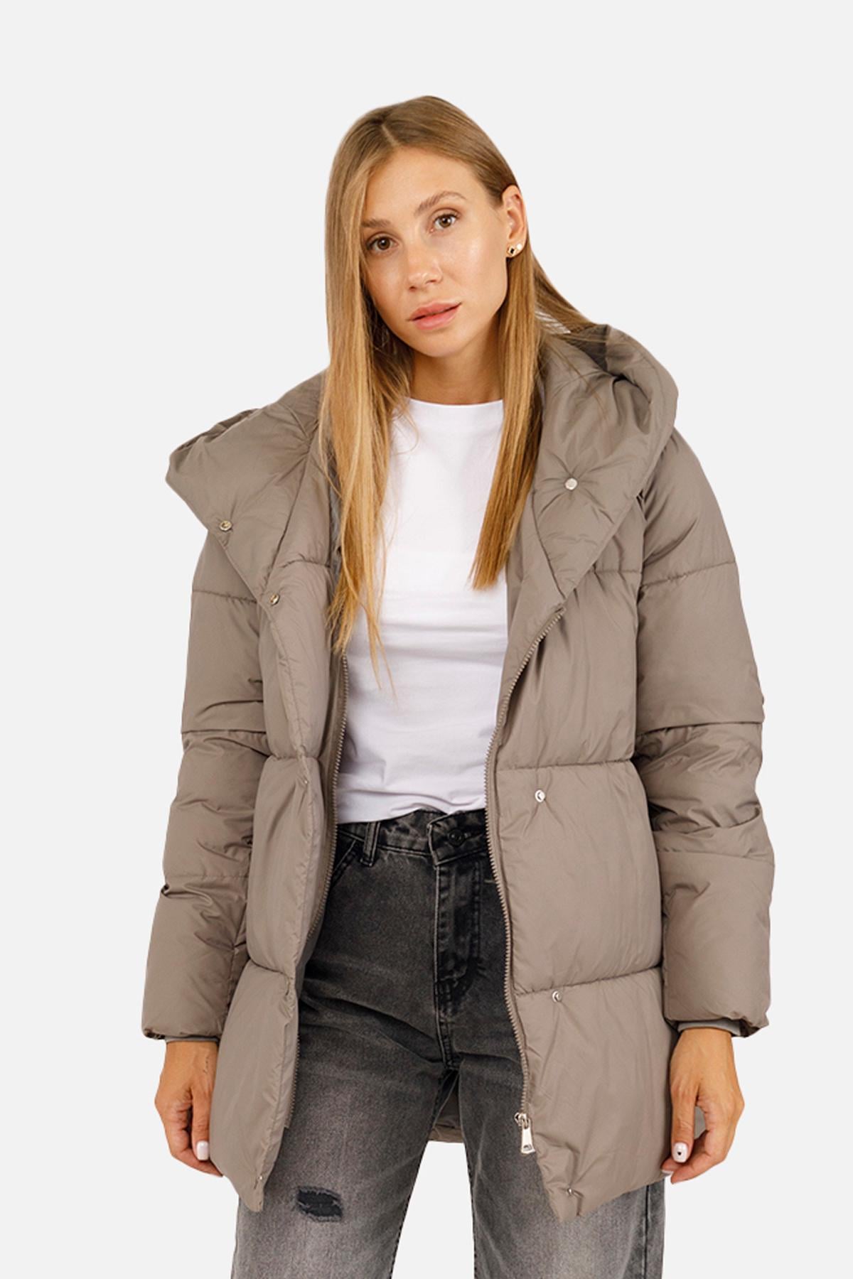 Куртка женская зимняя ЦБ-00256304 р. 44 Капучино (28422055)