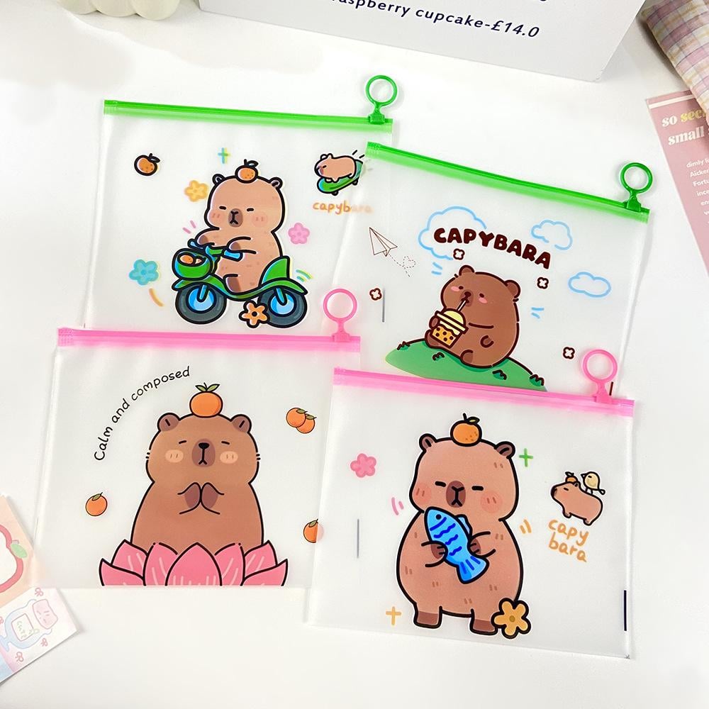 Папка-пенал с бегунком Капибара Capybara drives a moped А5 Разноцветный/Прозрачный - фото 5