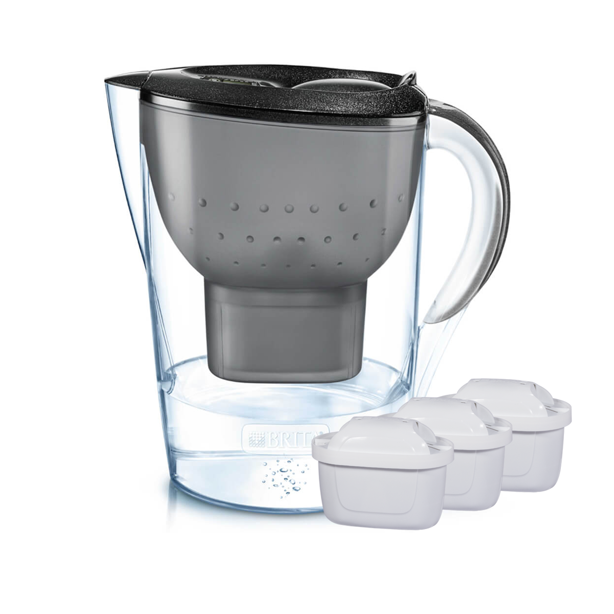 Фильтр кувшин Brita Marella XL Memo MX+ + 3 картриджа Черный