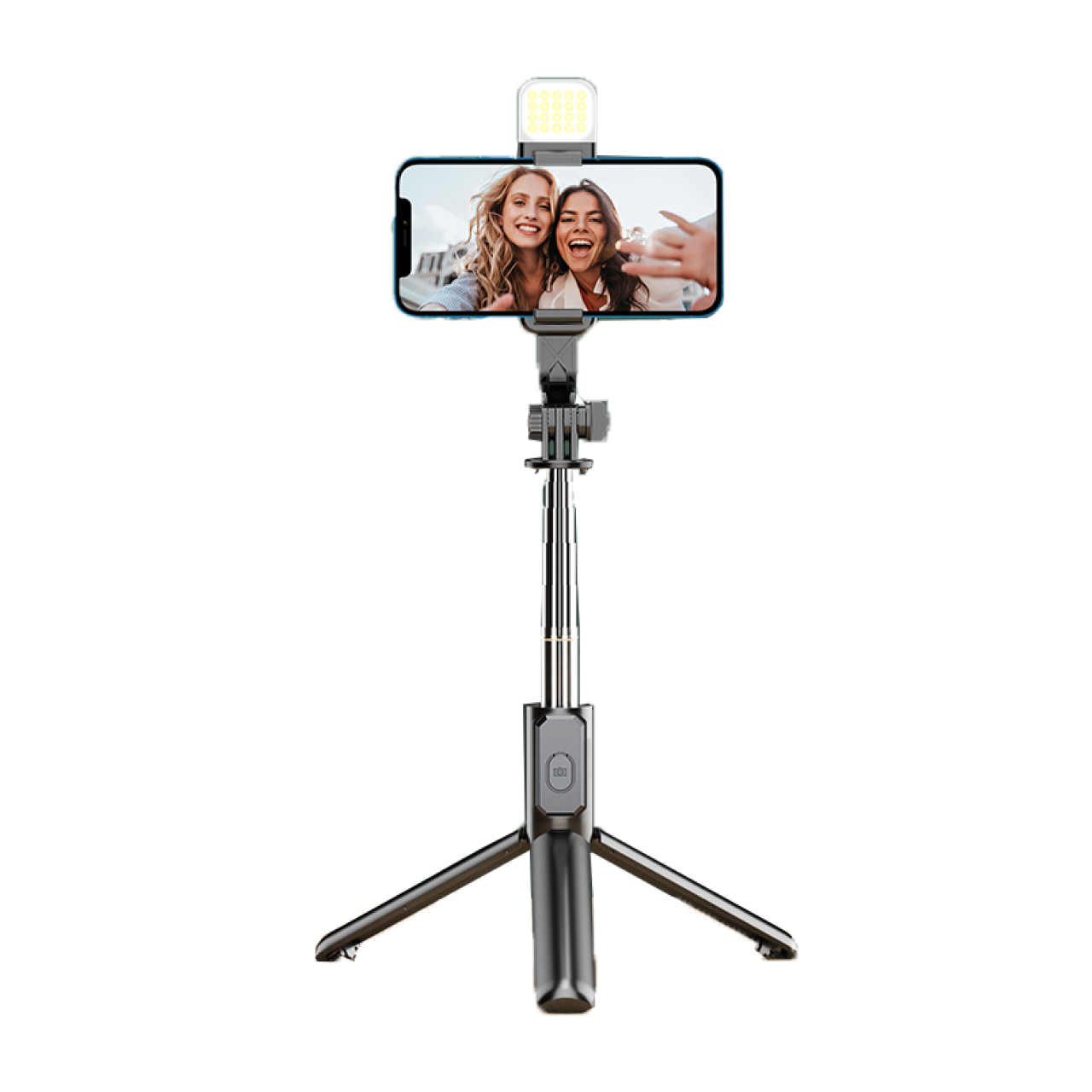 Селфі-палка безпровідна з підсвіткою та пультом дистанційного керування Чорний