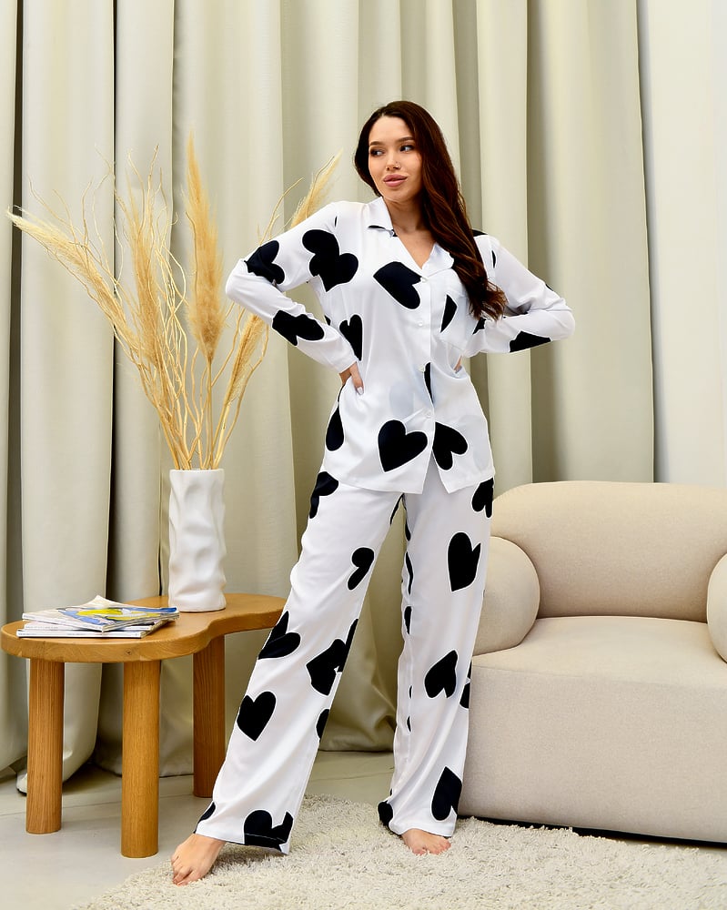 Пижама женская Модельер 8194 р. 42 Бело-черный (11874) - фото 1 Пижама женская Модельер 8194 р. 42 Бело-черный (11874) - фото 1