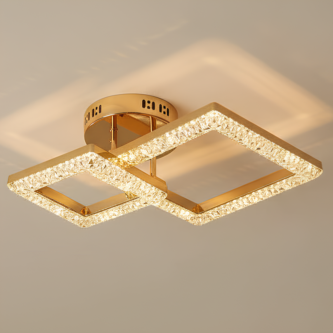 Люстра светодиодная Sirius 50W с квадратными рассеивателями 3000-6500K с пультом Золотой (G 2726/1+1 GD)