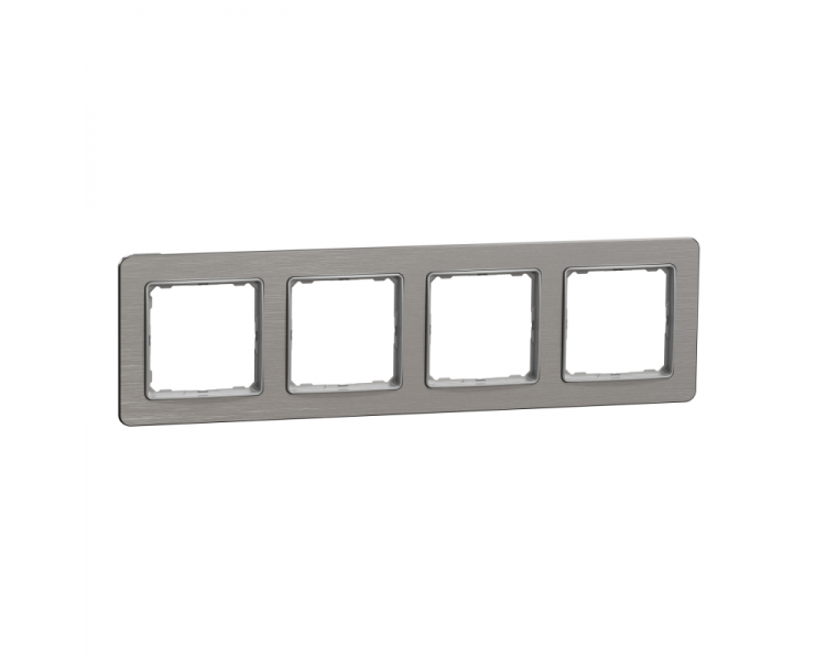 Рамка Schneider Electric 4-постовый ABS-UV Sedna Design&Element Алюминий (SDD370804)