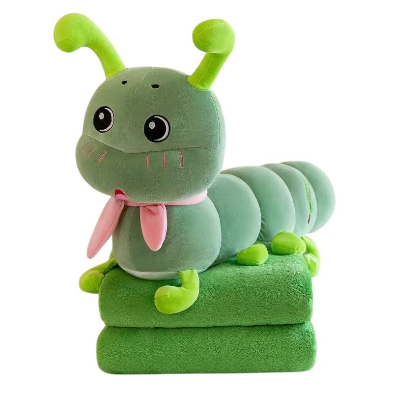 Мягкая игрушка с пледом Гусеница Зеленый (MH-G18green/WP) - фото 2