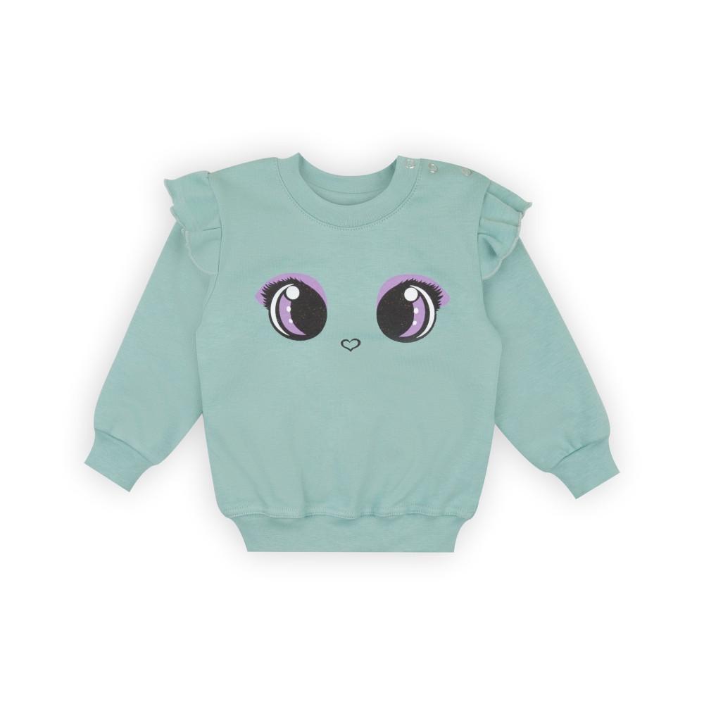 Свитер детский хлопковый теплый для девочки Gabbi DG-21-51-1 Айс 98 см Зеленый (12966)