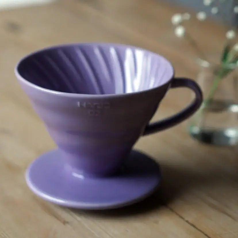 Пуровер керамический Hario v60 02 для приготовления кофе 400 мл на 4 порции Фиолетовый (VDC-02-PUH-EX) - фото 5