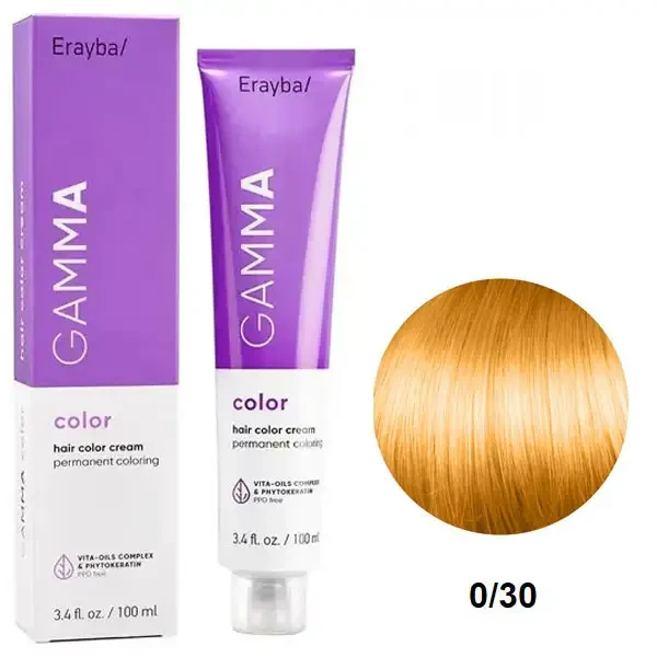 Краска для волос перманентная Erayba Gamma Color Cream 0/30 Золотой микстон 100 мл