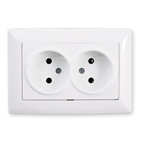 Розетка двойная Gunsan Visage Белый (VS 28 11 149)