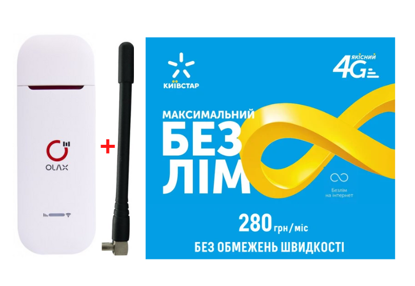 Модем USB WI-FI 3G/4G LTE Olax U90H з антеною 4db та Безлімітним пакетом Київстар інтернет - фото 7