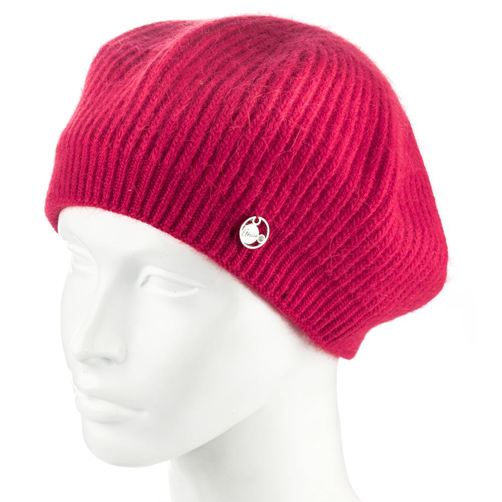 Берет женский ангоровый Atrics WH911 с узором двойной Красный