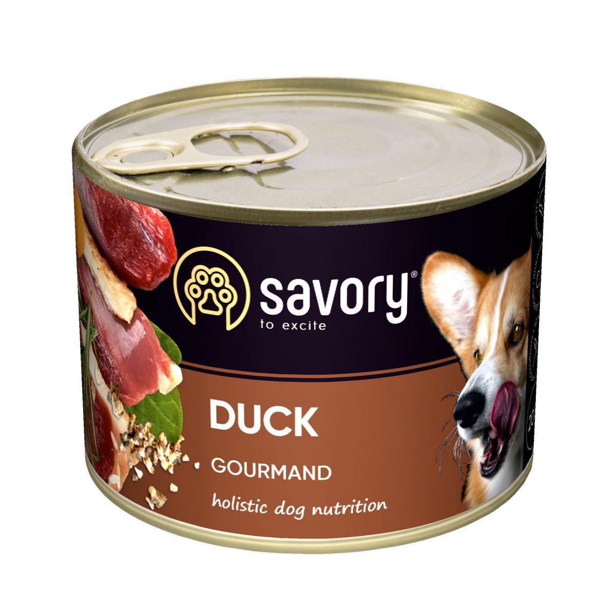 Влажный корм для взрослых собак Savory с уткой 200 г