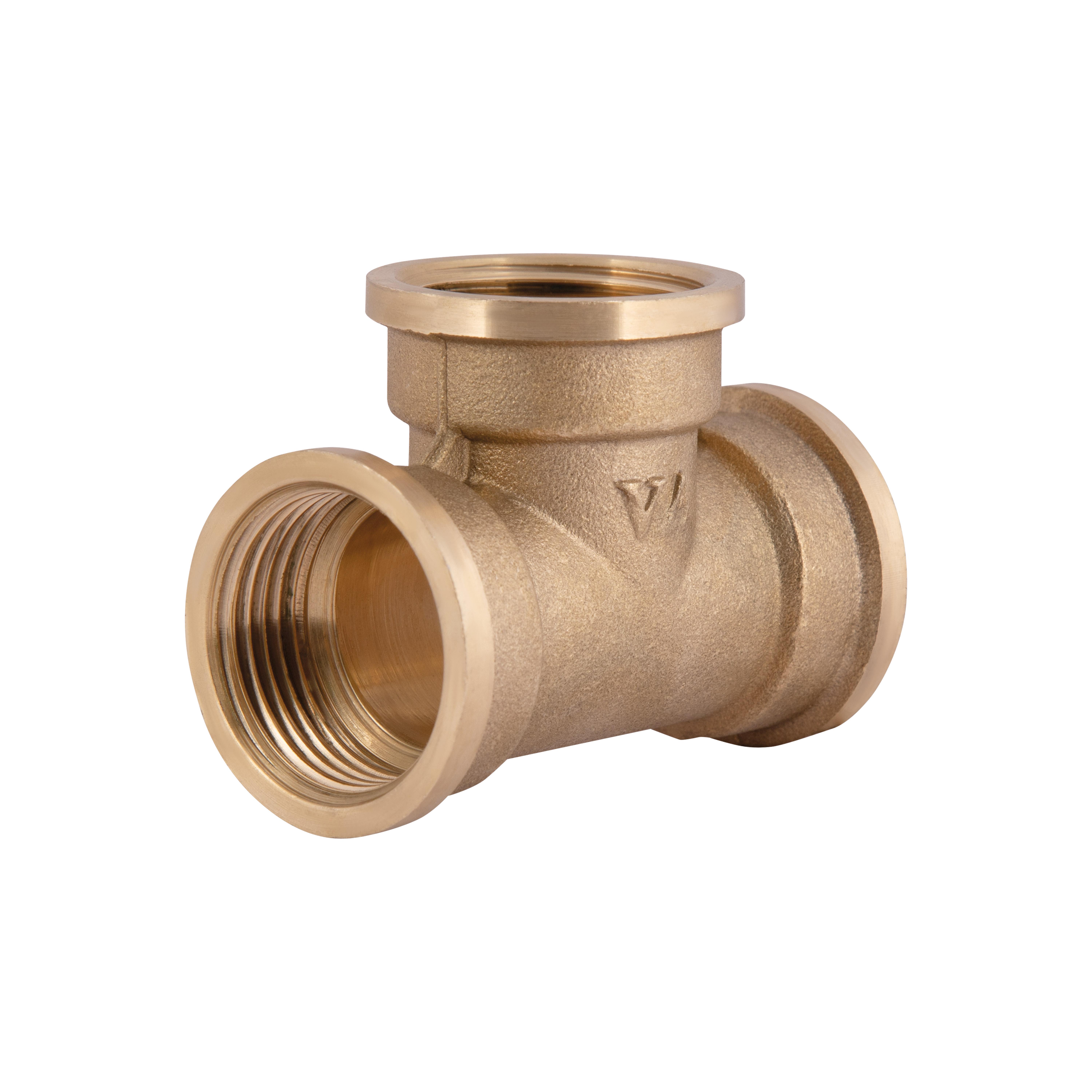 Тройник латунный Thermo Alliance Standart 3/4" ВВВ Желтый (SD41120)
