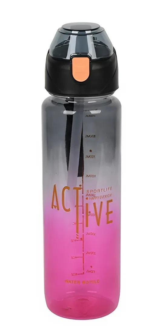 Пляшка-поїлка Run пластикова з мірною шкалою 1000 мл Black/Pink (31084) Пляшка-поїлка Run пластикова з мірною шкалою 1000 мл Black/Pink (31084)