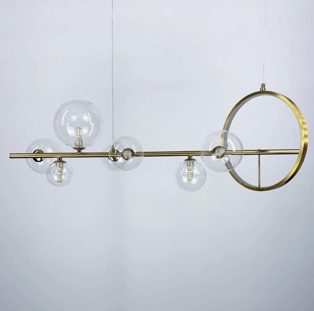 Світильник дизайнерський рейковий на 7 плафонів 90 см (AT 33 AB) - фото 5 Світильник дизайнерський рейковий на 7 плафонів 90 см (AT 33 AB) - фото 5