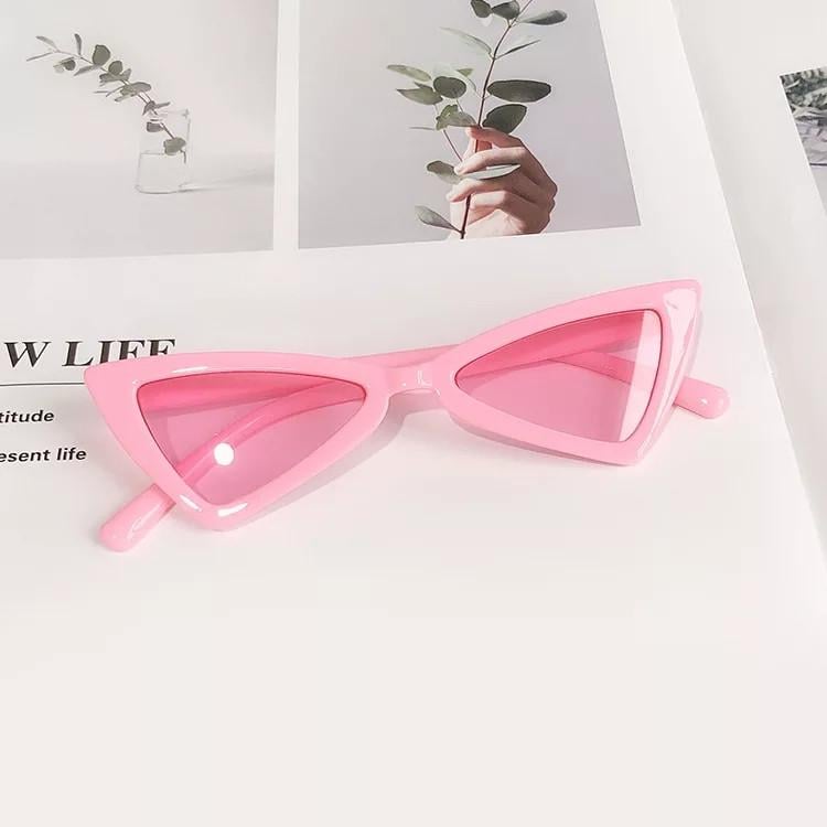 Очки детские треугольные стильные солнцезащитные Пудровый