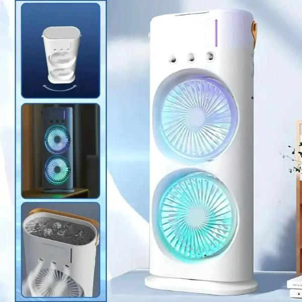 Вентилятор настільний Fan подвійний з розпиленням - фото 4