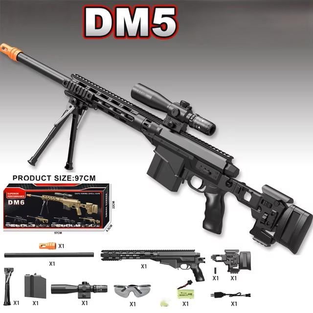 Винтовка игрушечная на орбизах 97 см на аккумуляторе и 10000 орбизов Черный (DM5) - фото 3