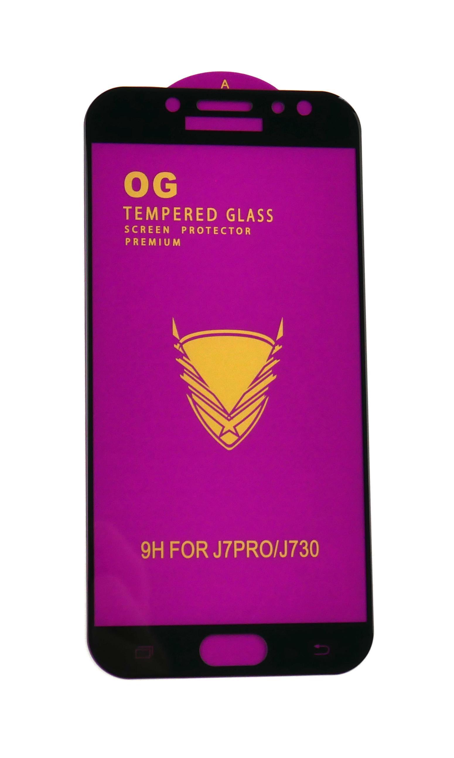 Защитное стекло Glass OG для Samsung J7 J730 2017 Black (12085)