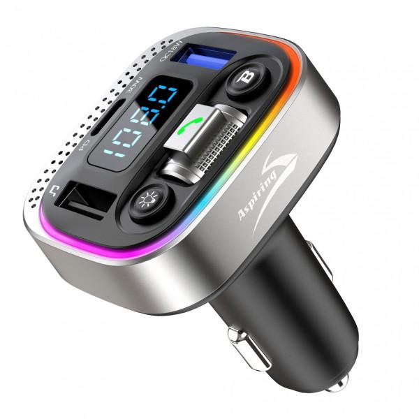 FM-трансмиттер Aspiring Wave 8 PD 48W LED/Bluetooth/DSP/QC3.0 USB-C (589611) - фото 6