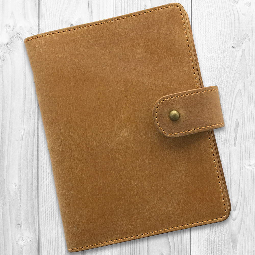 Картхолдер з натуральної матової шкіри на кобурном гвинті Рудий (CH-06-S17-1340-000)