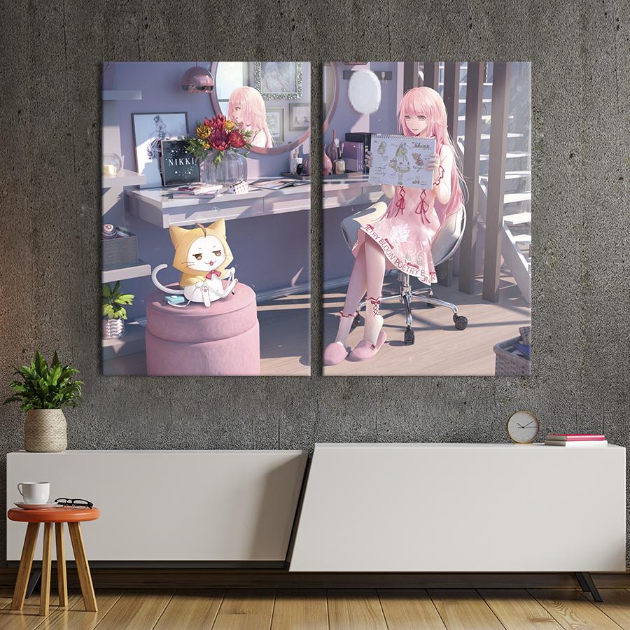 Картина на холсте Аниме-девушка сияющая Ники 165x122 см (1508-2)
