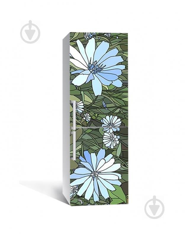 Наклейка на холодильник Zatarga "Голубые Цветы витраж" 650х2000 мм Наклейка на холодильник Zatarga "Голубые Цветы витраж" 650х2000 мм