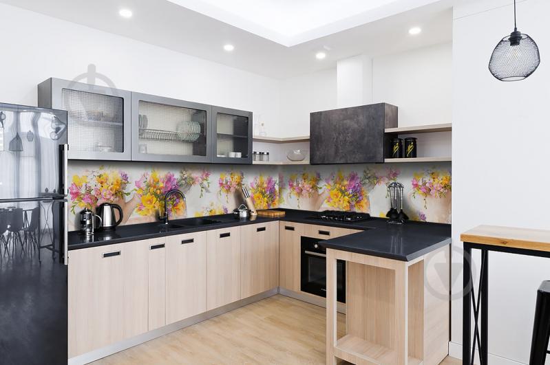 Скинали на кухню Zatarga «Желтый букет» 600х2500 мм виниловая 3Д наклейка кухонный фартук самоклеящаяся Z180875 Скинали на кухню Zatarga «Желтый букет» 600х2500 мм виниловая 3Д наклейка кухонный фартук самоклеящаяся Z180875