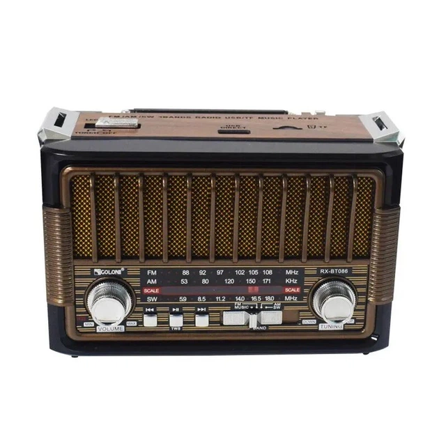 Радиоприемник Golon RX-BT086 с двумя фонариками Коричневый (GR-05509)