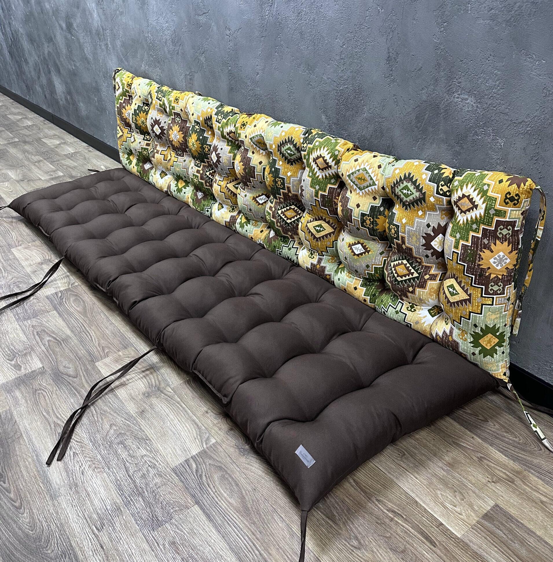 Подушка Comfort Home Carpet green на поддоны/качели/каркасы/садовая мебель комбинированная 100х50х50 см
