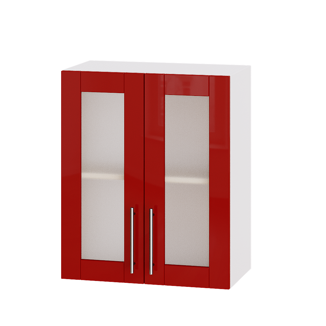 Шафа верхня Еверест Модерн модуль Верх вітрина ВВ10-600 60х30х72 см Червоний глянець/Білий (02615)