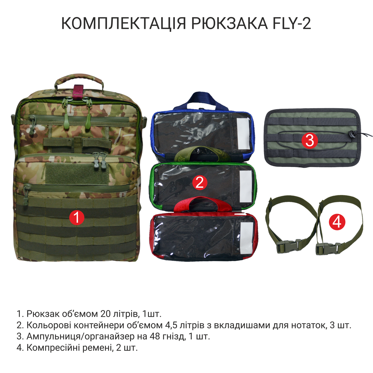 Рюкзак боевого медика Derby FLY-2 20 л Мультикам (1981015673) - фото 2 Рюкзак боевого медика Derby FLY-2 20 л Мультикам (1981015673) - фото 2