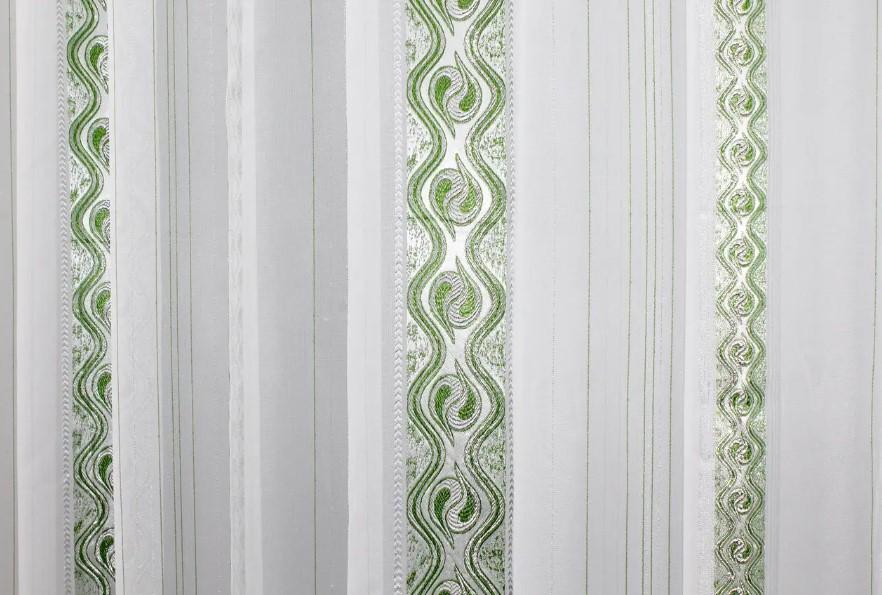Тюль креп/шифон Белый/Зеленый (1254т) - фото 4 Тюль креп/шифон Белый/Зеленый (1254т) - фото 4